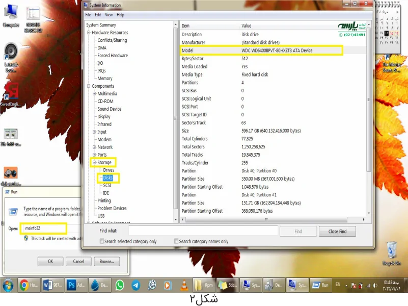 به‌دست آوردن Rpm هارد سرور گزینه System Information