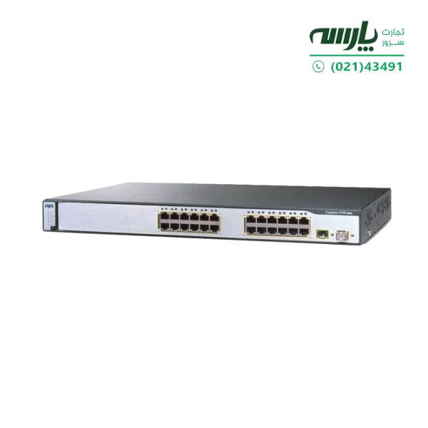 سوئیچ شبکه 24 پورت سیسکو WS-C3750-24TS-E خرید سوئیچ سری Cisco Catalyst 3750 استک تا حداکثر 9 سوئیچ برند یکسان قیمت فروش سوئیچ 24 پورتی WS-C3750-24TS-E