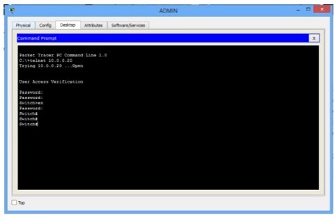 اتصال به سوئیچ از طریق telnet