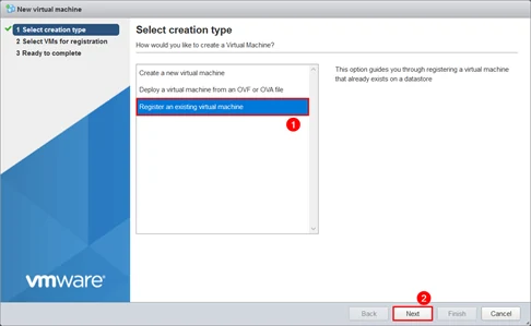 Register ماشین مجازی را انتخاب کنید